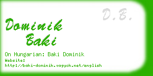 dominik baki business card